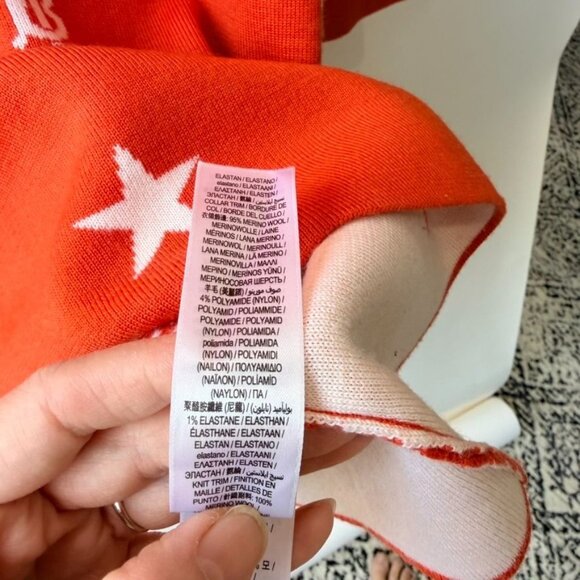 Burberry Denise TB & Star Sweater Dress , Red/Orange/white , Size 12(girl) - Picture 8 of 9